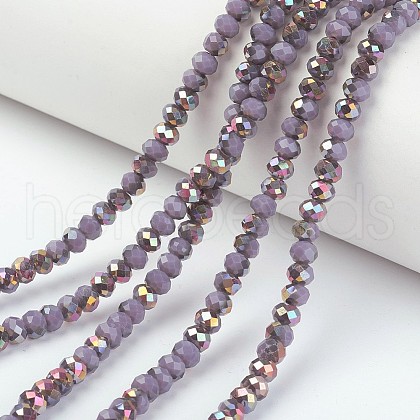 Electroplate Opaque Glass Beads Strands EGLA-A034-P4mm-R12-1