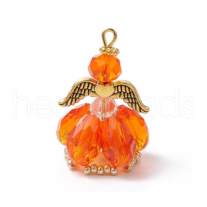 Faceted Glass Pendants PALLOY-MZ00582-07-1