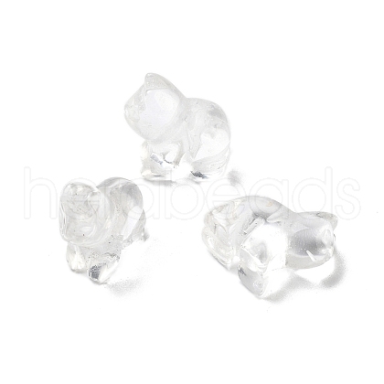 Natural Quartz Crystal Carved Half Hole Beads G-K367-02B-1