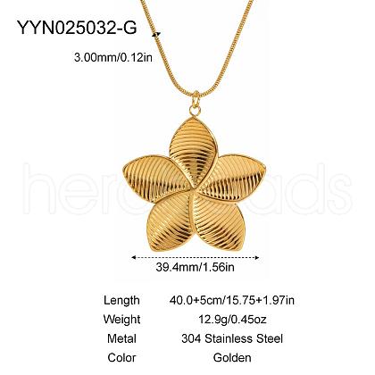 Flower Stainless Steel Pendant Necklaces for Women ZP5459-2-1