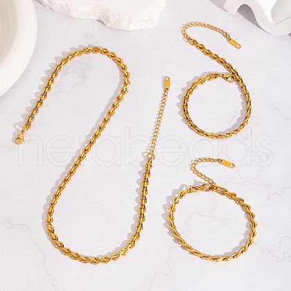 Stainless Steel Chain Necklaces & Bracelets & Anklets Sets for Unisex BL6999-1-1
