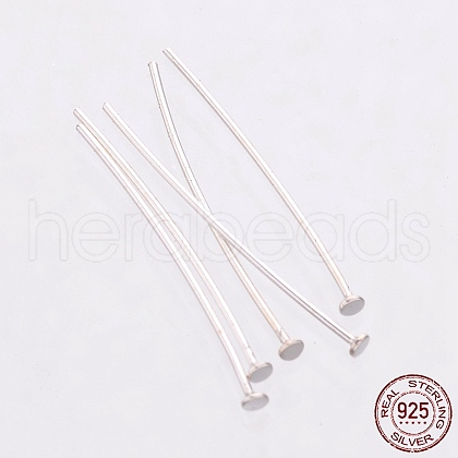 925 Sterling Silver Flat Head Pins STER-K017-25mm-S-02-1