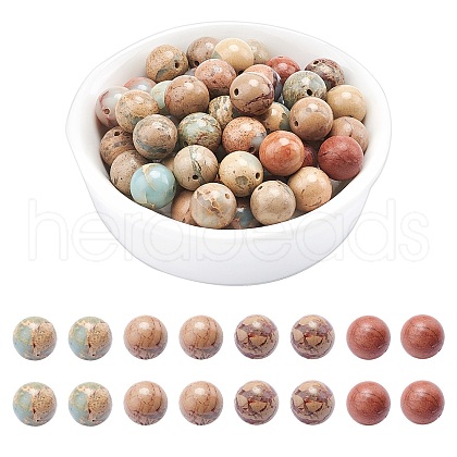 ARRICRAFT Natural Aqua Terra Jasper Beads Strands G-AR0001-70-1