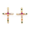 Brass Micro Pave Clear Cubic Zirconia Pendants KK-T073-26G-1
