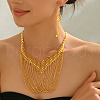 Vintage Alloy Hollow Multilayer Tassel Earrings & Necklaces Set for Banquet Bride LS7583-4