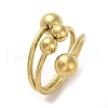Round Ball 304 Stainless Steel Cuff Ring RJEW-C036-03D-G-1