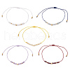 Natural Round Mixed Gemstone Beads Braided Bead Bracelets for Women BJEW-JB11655-2