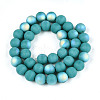 Frosted Opaque Glass Beads Strands GLAA-T032-P10mm-MBB12-2