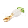 Tulip Opaque Acrylic & Glass Leaf Pendants Decorations HJEW-JM00949-4