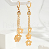 Brass Flower Tassel Hoop Earrings VN3378-5