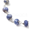 Rondelle Natural Blue Spot Jasper Links Bracelets & Necklaces Sets SJEW-JS01295-03-5