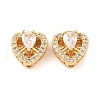 Brass Micro Pave Clear Cubic Zirconia Beads KK-S389-23G-1