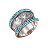 Retro Alloy & Turquoise Finger Rings FS-WG1E1DC-01-5