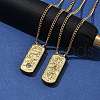 304 Stainless Steel Rectangle Number Pendant Necklaces NJEW-D300-01G-04-3
