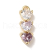 Brass Cubic Zirconia Pendants KK-G499-07G-04-1