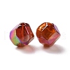 UV Plating Rainbow Iridescent Acrylic Beads PACR-H003-24-2