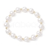 Shell Pearl Round Beads Stretch Bracelets for Women BJEW-JB11998-01-2