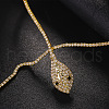 Snake Brass Crystal Rhinestone Lariat Necklaces for Women FS-WG9EF43-01-4