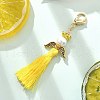 Angel Glass Pearl & MIYUKI Seed Beaded & Polycotton Tassel Pendant Decorations HJEW-MZ00197-6