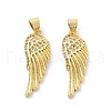 Brass Micro Pave Cubic Zirconia Pendants KK-Z098-11G-1
