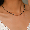 Vintage European-style Faceted Round Glass Beaded Necklaces for Women XV6526-1-2