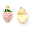 Light Gold Plated Alloy Enamel Pendants X-ENAM-R136-20A-2