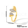 Brass Micro Pave Cubic Zirconia Adjustable Cuff Open Rings for Women DJ9210-2-2