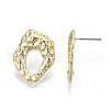 Rack Plating Hammered Alloy Stud Earring Findings PALLOY-N155-65-NR-3