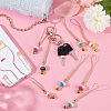   1 Set Japanese Style Enamel Lucky Cat Brass Bell Decoration Phone Charms Strap KEYC-PH0001-89-4
