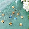 SUPERFINDINGS 36Pcs 3 Style Brass 3D Flower Bead Caps KK-FH0002-48-2