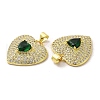 Brass Micro Pave Clear Cubic Zirconia Pendants KK-A180-01G-01-2