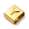 Ion Plating(IP) 304 Stainless Steel Square Slide Charms STAS-L132-21Y-G-2