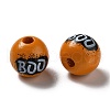 Halloween Spray Painted Wood Beads WOOD-C002-04-3