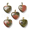 Natural Unakite Pendants G-G956-B23-G-1