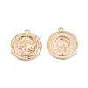 Brass Pave Clear Cubic Zirconia Pendants KK-N232-488-1
