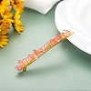 Cherry Quartz Glass Chip & Metal Hair Bobby Pins PW-WG30375-08-1