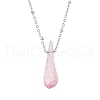 Electroplated Natural Quartz Crystal Prism Pendant Necklaces NJEW-JN05028-02-4