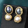 Mother's Day Jewellery Brass Wired Stud Earrings EJEW-P302-04G-3