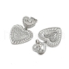 Rack Plating Brass Heart Stud Earrings for Women EJEW-D280-06P-2