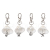 4Pcs 4 Styles Sea Animal Alloy & Natural Shell Pendant Decorations HJEW-JM02015-1