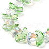 Electroplate Transparent Glass Beads Strands LAMP-H061-02G-4