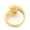 Brass Micro Pave Clear Cubic Zirconia Heart Open Cuff Rings for Women RJEW-L121-040G-3