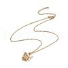 Initial Letter with Butterfly Pendant Necklace NJEW-C026-01G-F-2