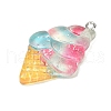 Transparent Resin Pendants RESI-Q020-07A-2