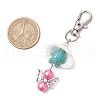 Angel Acrylic & Synthetic Turquoise & Shell Pendant Decorations HJEW-JM03175-01-3