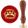 Brass Wax Seal Stamp with Handle AJEW-WH0184-0645-1