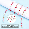 CHGCRAFT 5Pcs 5 Color Handmade Glass Pearl Beaded Chain AJEW-CA0003-32-2