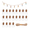 Glass Wishing Bottle Pendant Decorations PALLOY-PH01711-7