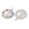 Chakra Alloy Micro Pave Rhinestone Pendants G-NH0025-07P-2