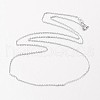 Rhodium Plated 925 Sterling Silver Cable Chain Necklaces NJEW-N0048-39-18-2